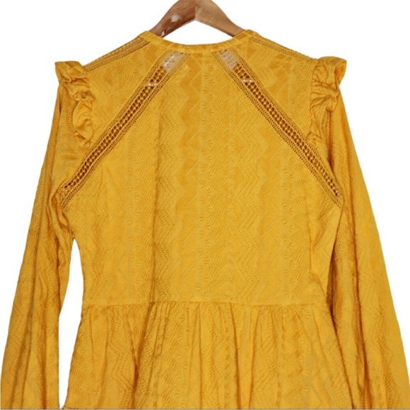 Tularosa Revolve Lisa Blouson Sleeve Embroidered Ruffle Dress Small - Picture 5 of 7